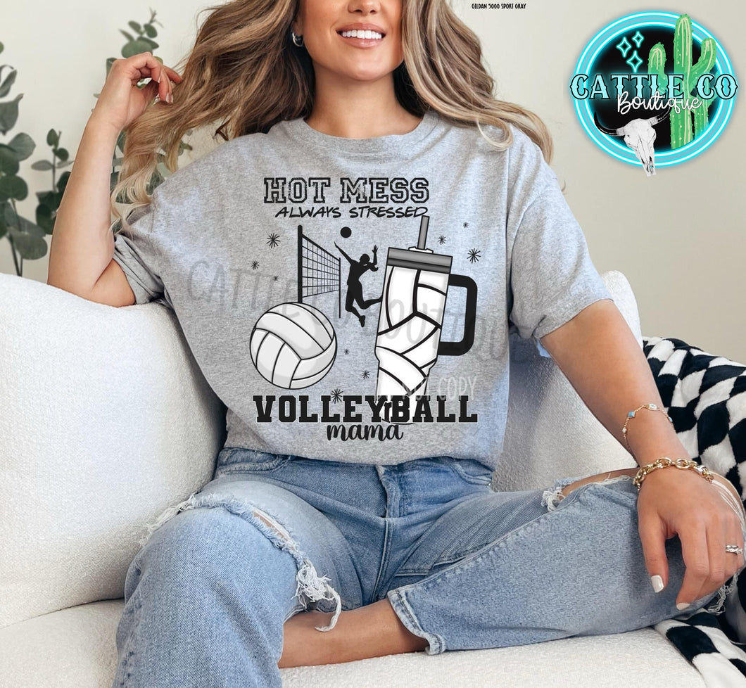 HOT MESS ALWAYS STRESSED VOLLEYBALL MAMA